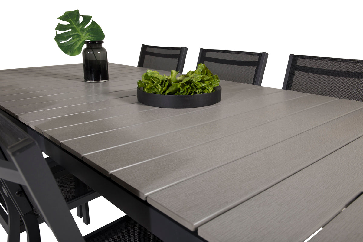 Levels Matbord med Copacabana Stolarna – Bord: 75x224x100 Stol: 60,5x88x56,5