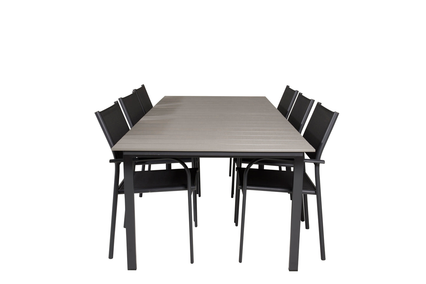 Levels Matbord med Santorini Stolarna – Bord: 75x224x100 Stol: 58x88x56