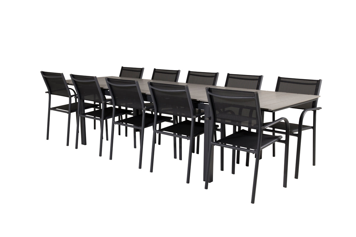 Levels Matbord med Santorini Stolarna – Bord: 75x224x100 Stol: 58x88x56