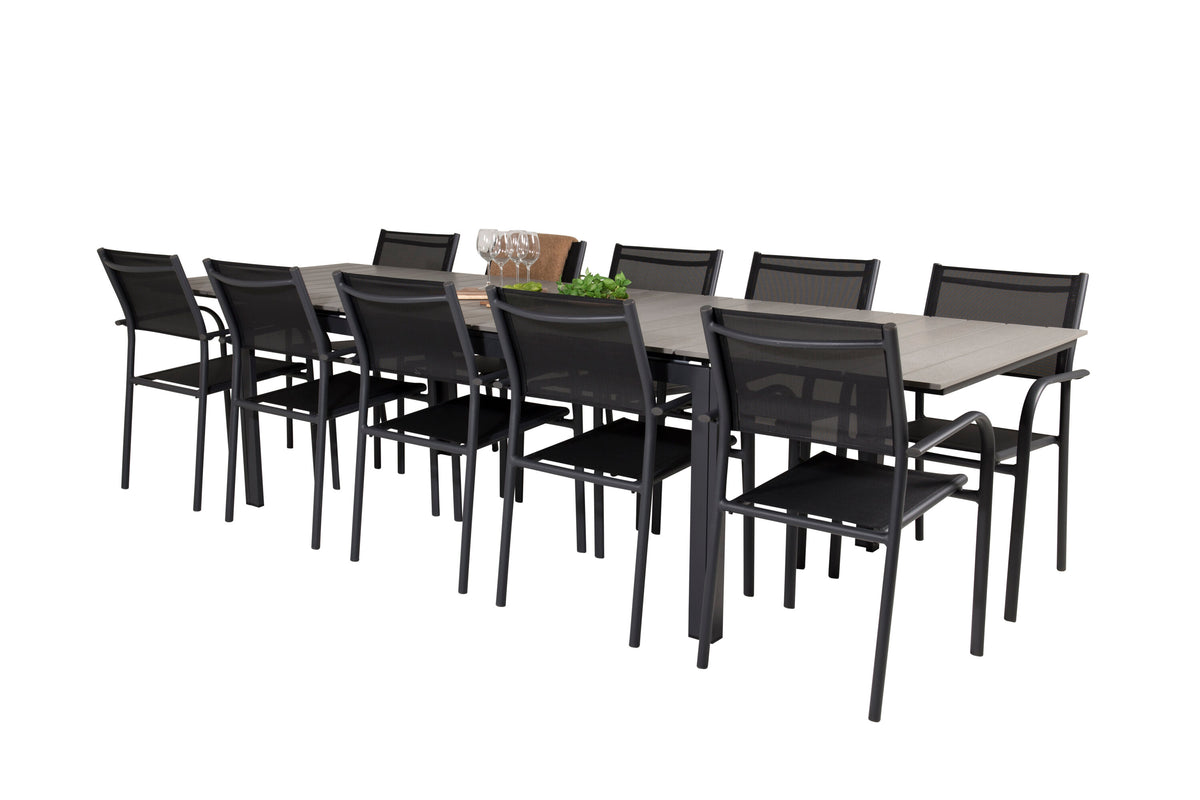 Levels Matbord med Santorini Stolarna – Bord: 75x224x100 Stol: 58x88x56