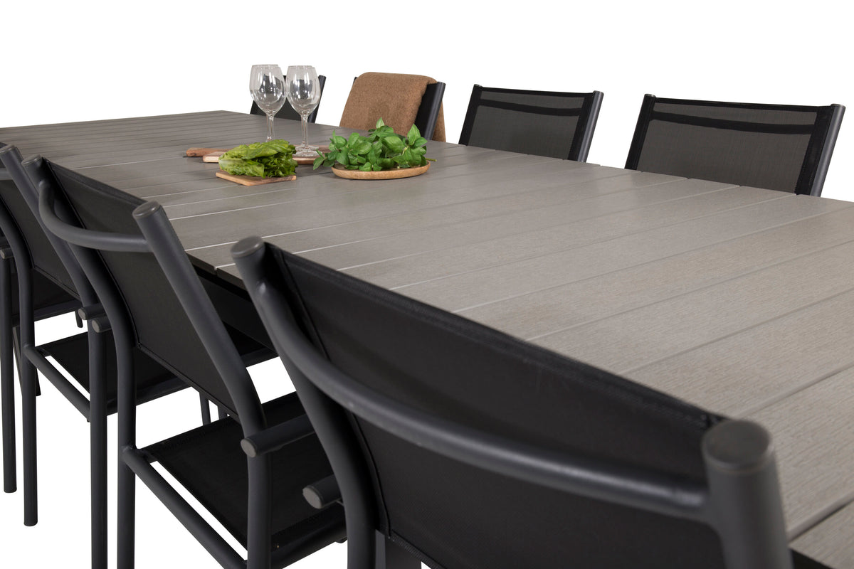 Levels Matbord med Santorini Stolarna – Bord: 75x224x100 Stol: 58x88x56