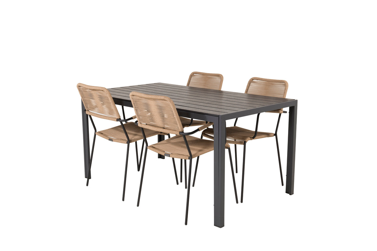 Break Matbord med Lindos Stolarna – Bord: 74x150x90 Stol: 66x85x55