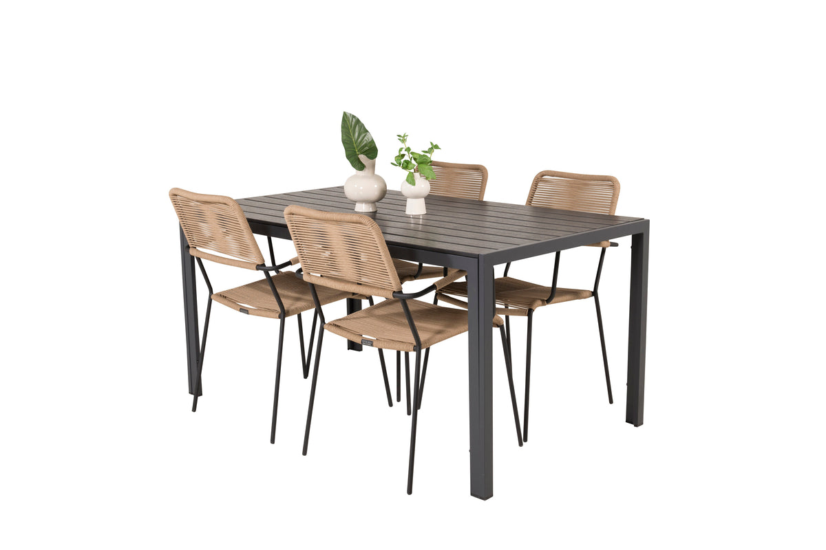 Break Matbord med Lindos Stolarna – Bord: 74x150x90 Stol: 66x85x55