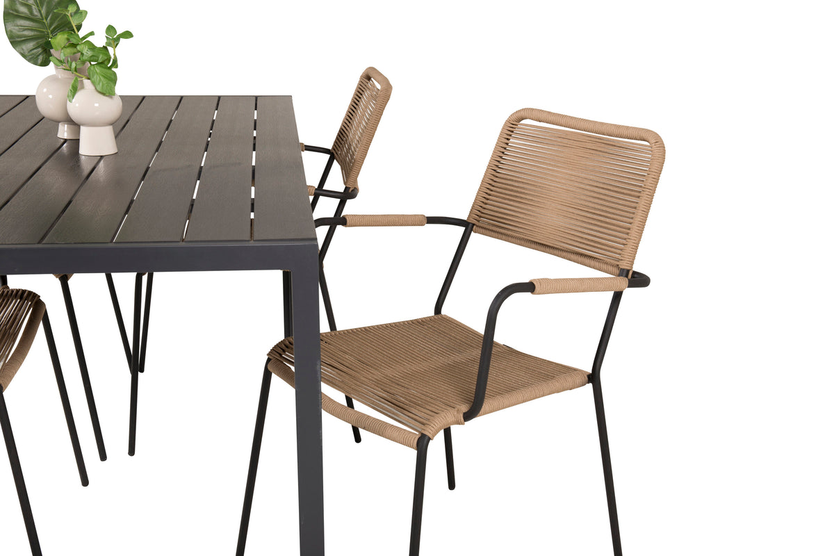 Break Matbord med Lindos Stolarna – Bord: 74x150x90 Stol: 66x85x55