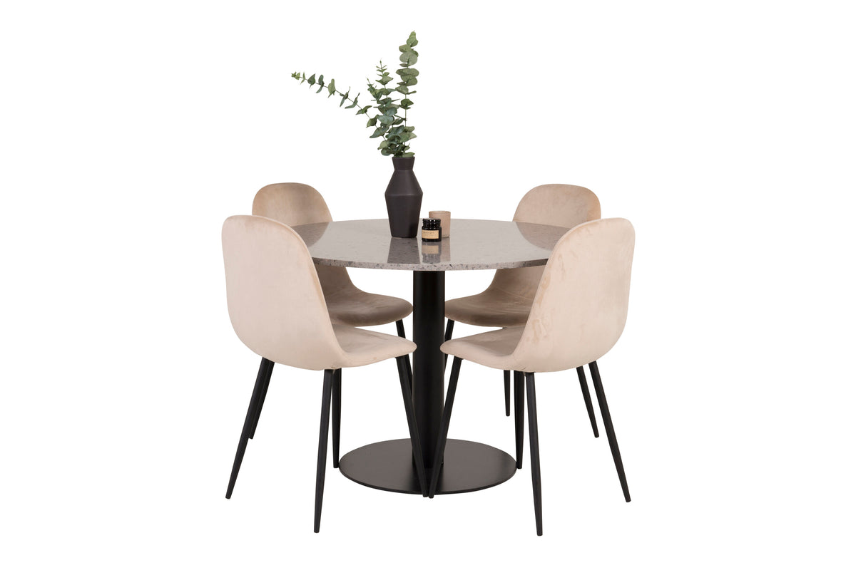 Razzia Matbord med Polar Stolarna – Bord: ⌀106 Stol: 53,3x88x42,5