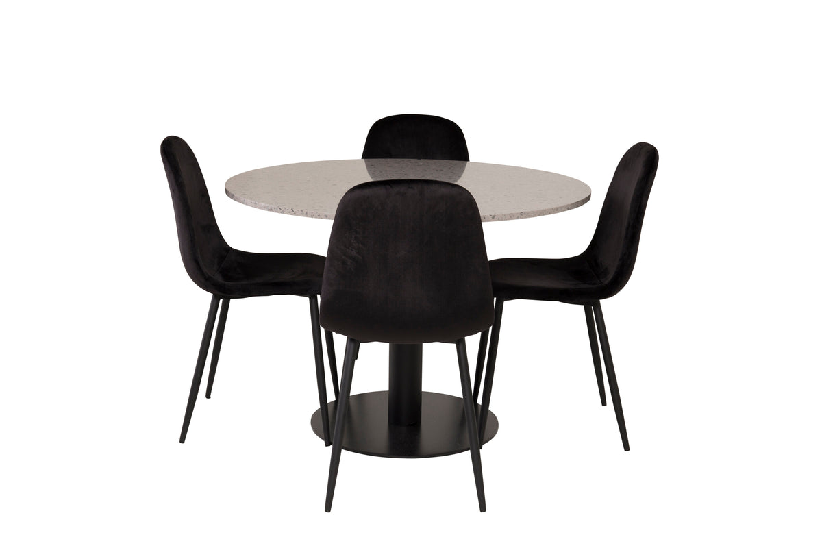 Razzia Matbord med Polar Stolarna – Bord: ⌀106 Stol: 53,3x88x42,5