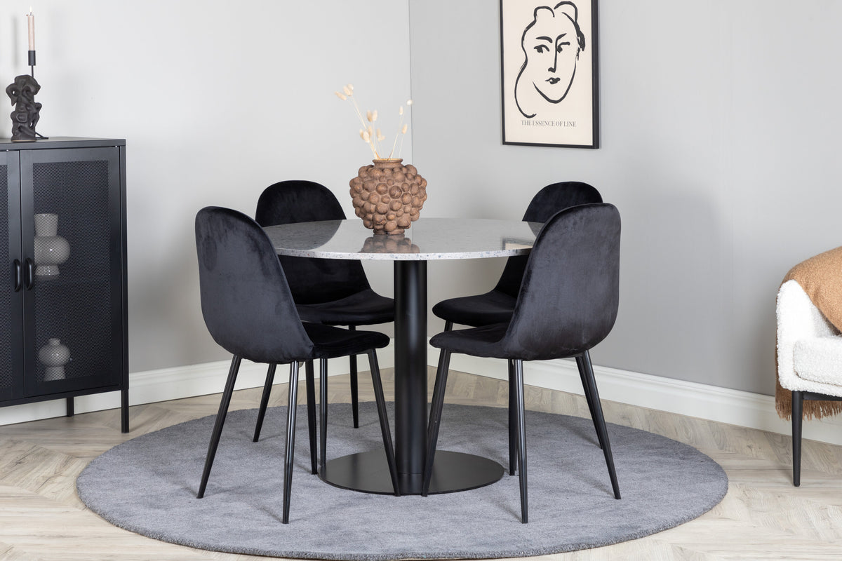Razzia Matbord med Polar Stolarna – Bord: ⌀106 Stol: 53,3x88x42,5