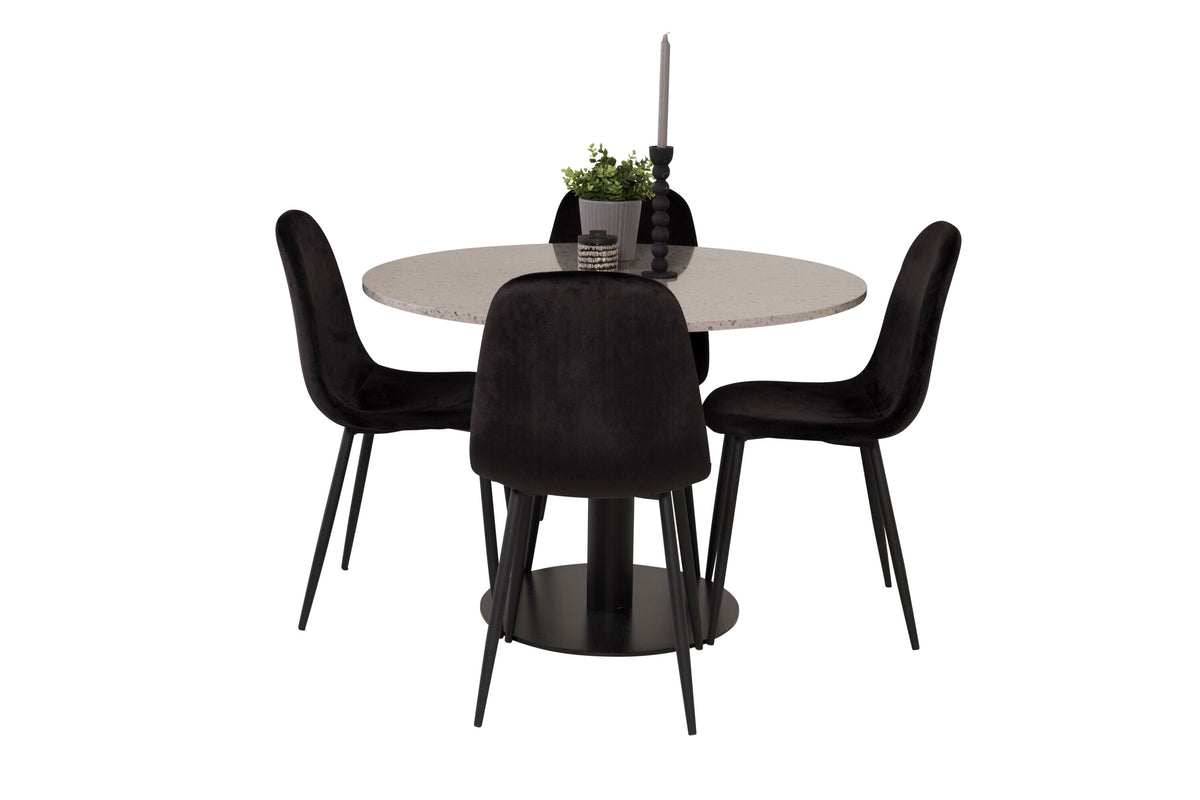 Razzia Matbord med Polar Stolarna – Bord: ⌀106 Stol: 53,3x88x42,5