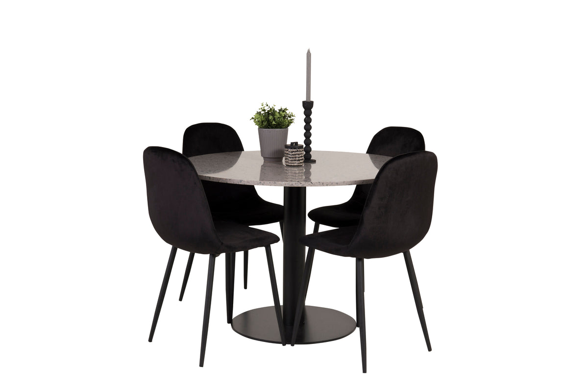 Razzia Matbord med Polar Stolarna – Bord: ⌀106 Stol: 53,3x88x42,5
