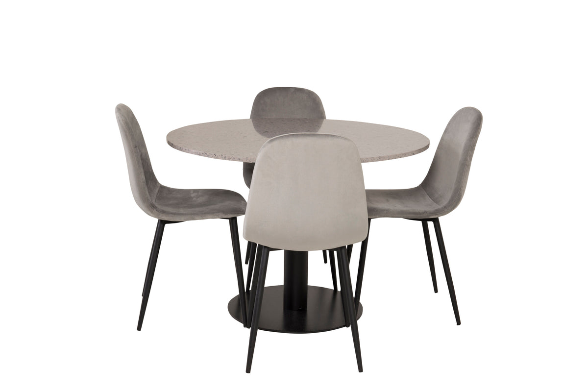 Razzia Matbord med Polar Stolarna – Bord: ⌀106 Stol: 53,3x88x42,5