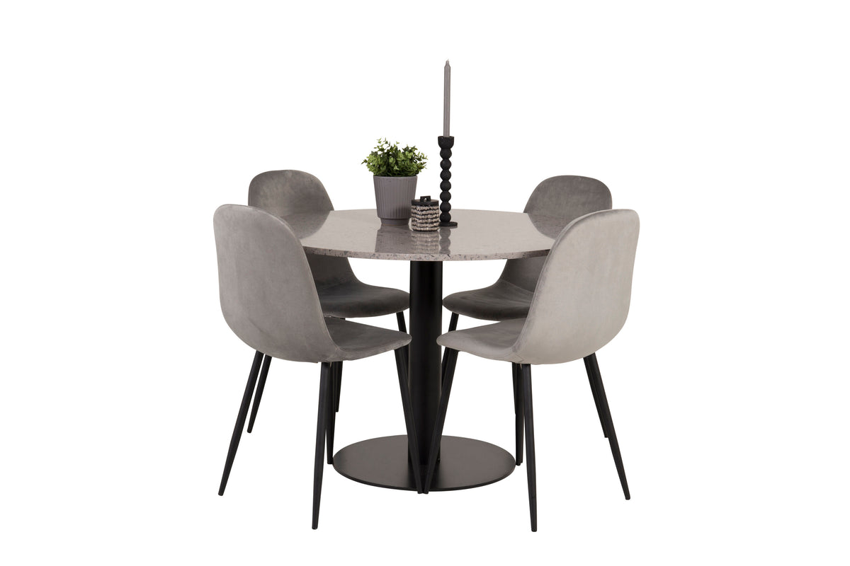 Razzia Matbord med Polar Stolarna – Bord: ⌀106 Stol: 53,3x88x42,5
