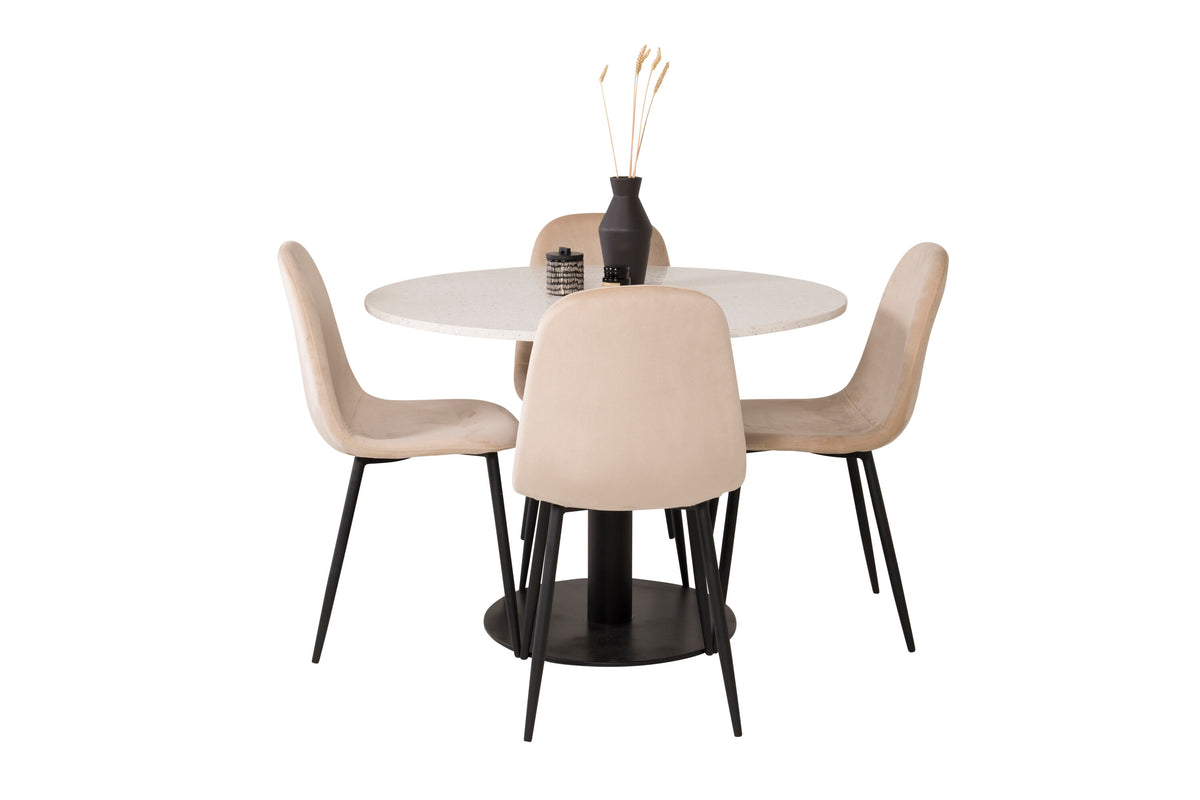 Razzia Matbord med Polar Stolarna – Bord: ⌀106 Stol: 53,3x88x42,5