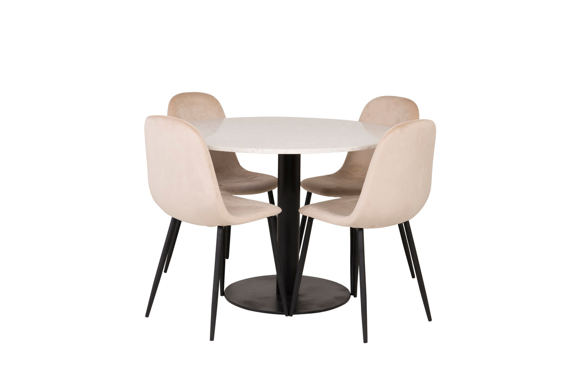 Razzia Matbord med Polar Stolarna – Bord: ⌀106 Stol: 53,3x88x42,5