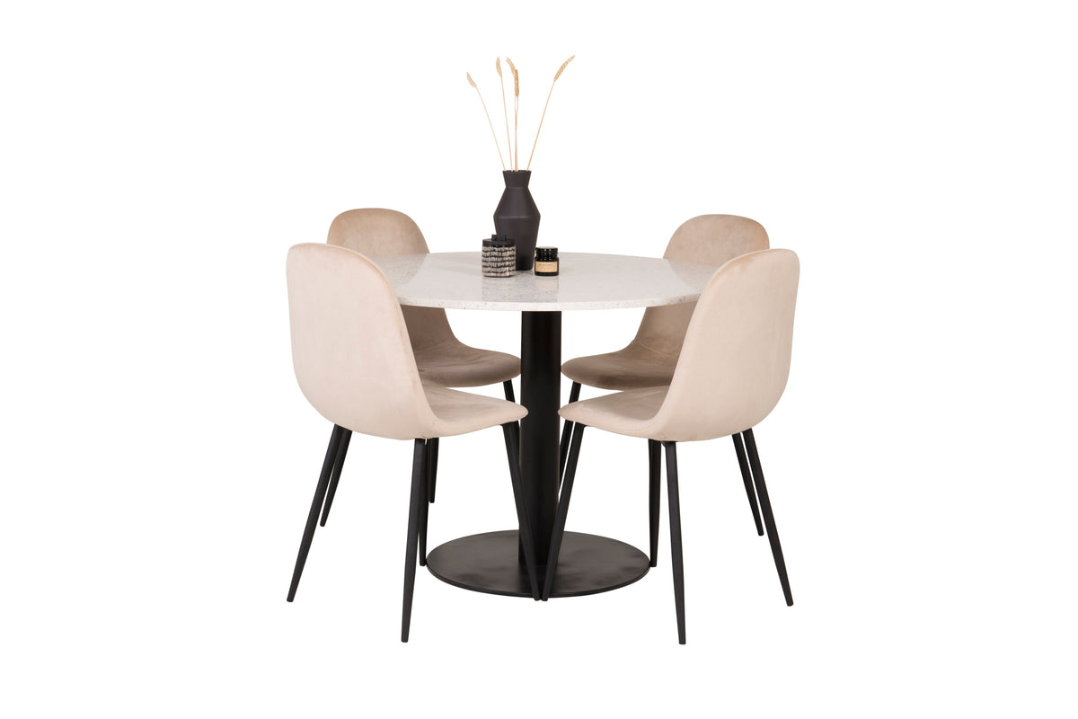 Razzia Matbord med Polar Stolarna – Bord: ⌀106 Stol: 53,3x88x42,5