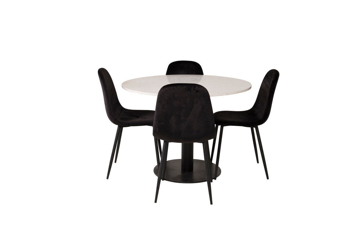 Razzia Matbord med Polar Stolarna – Bord: ⌀106 Stol: 53,3x88x42,5