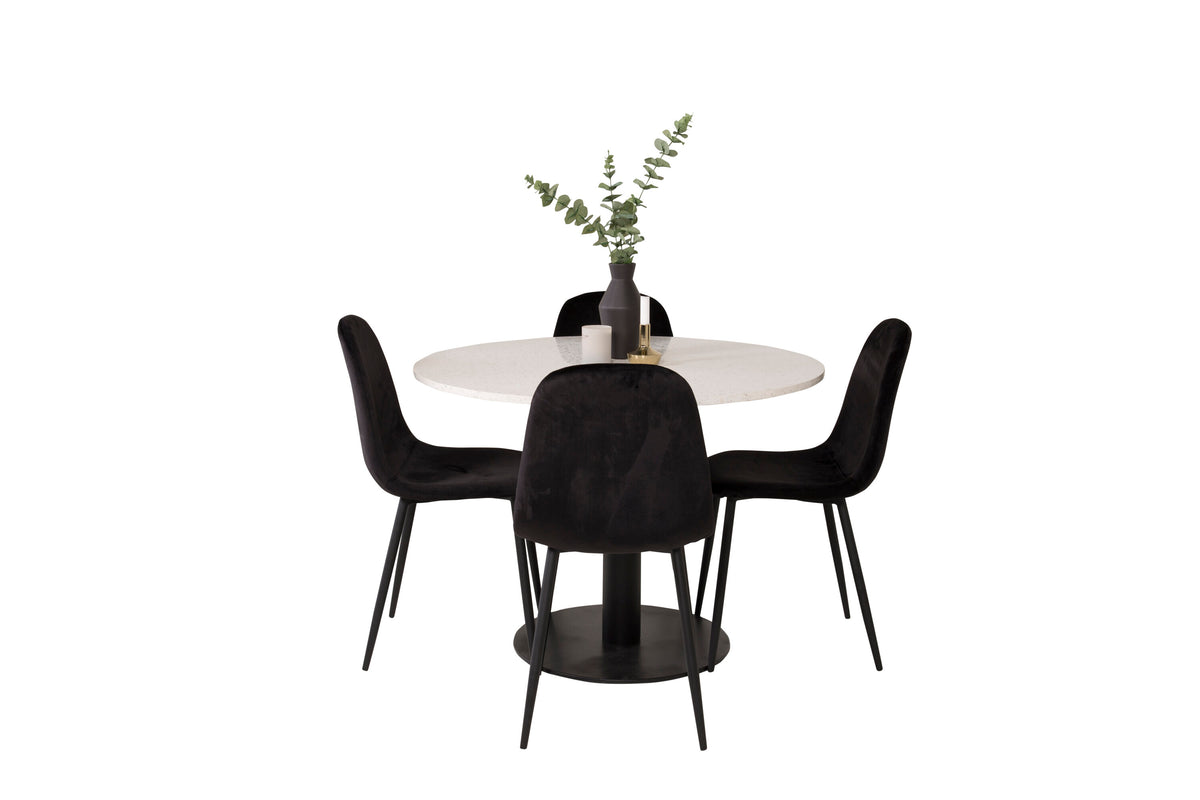 Razzia Matbord med Polar Stolarna – Bord: ⌀106 Stol: 53,3x88x42,5