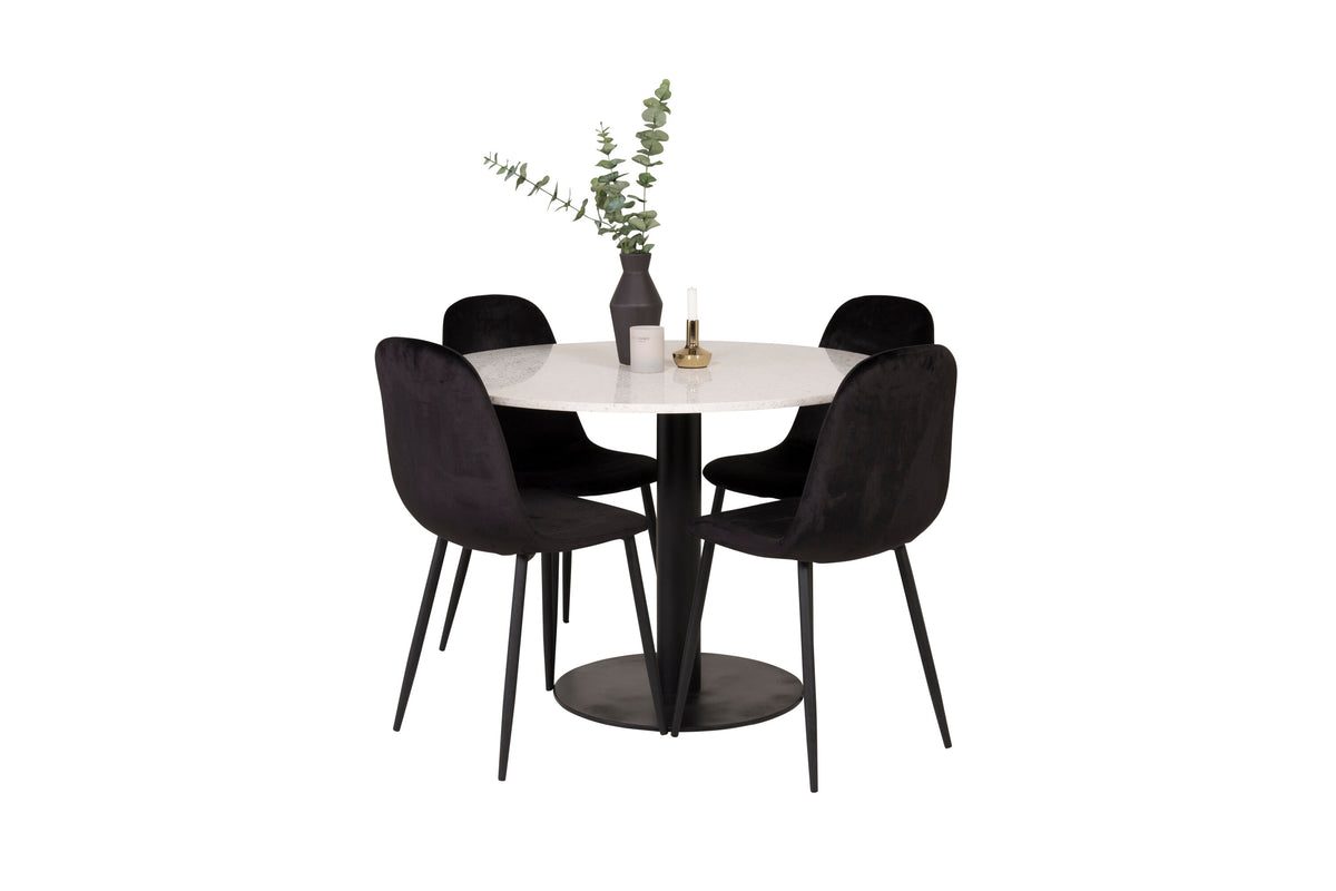 Razzia Matbord med Polar Stolarna – Bord: ⌀106 Stol: 53,3x88x42,5