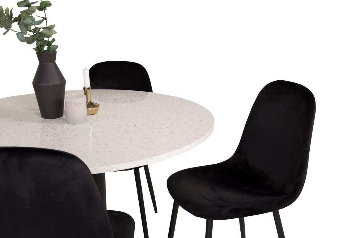Razzia Matbord med Polar Stolarna – Bord: ⌀106 Stol: 53,3x88x42,5