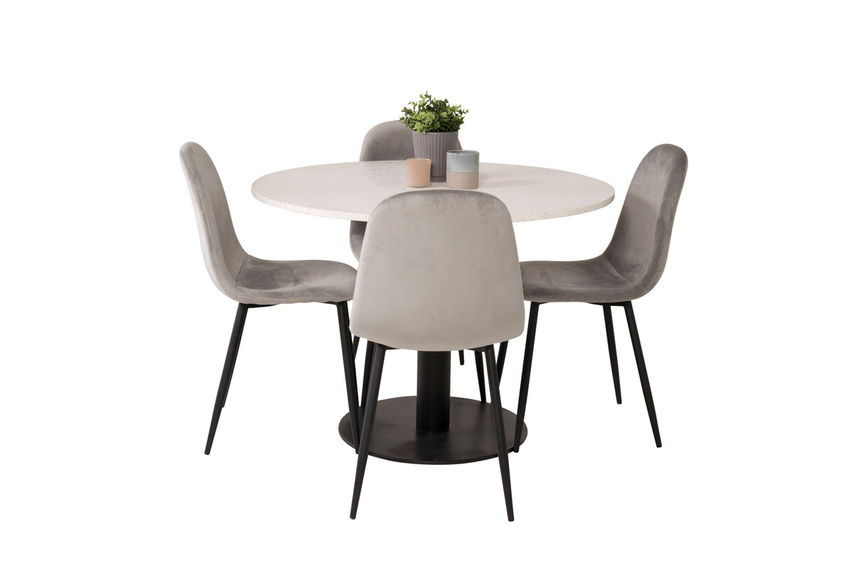 Razzia Matbord med Polar Stolarna – Bord: ⌀106 Stol: 53,3x88x42,5