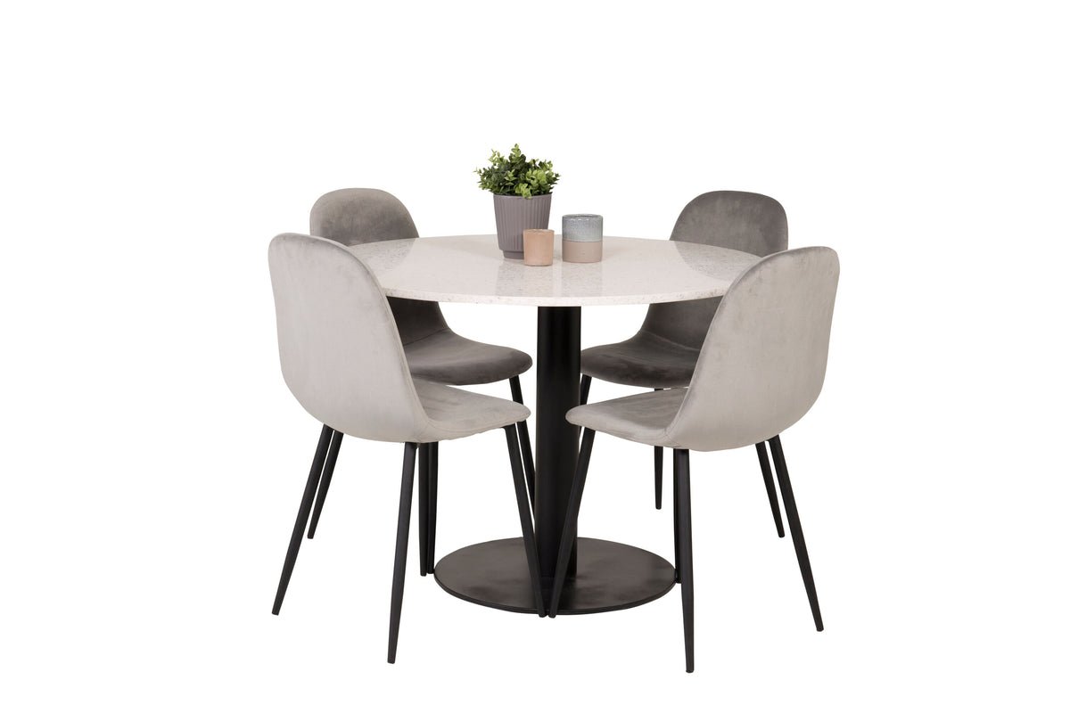 Razzia Matbord med Polar Stolarna – Bord: ⌀106 Stol: 53,3x88x42,5