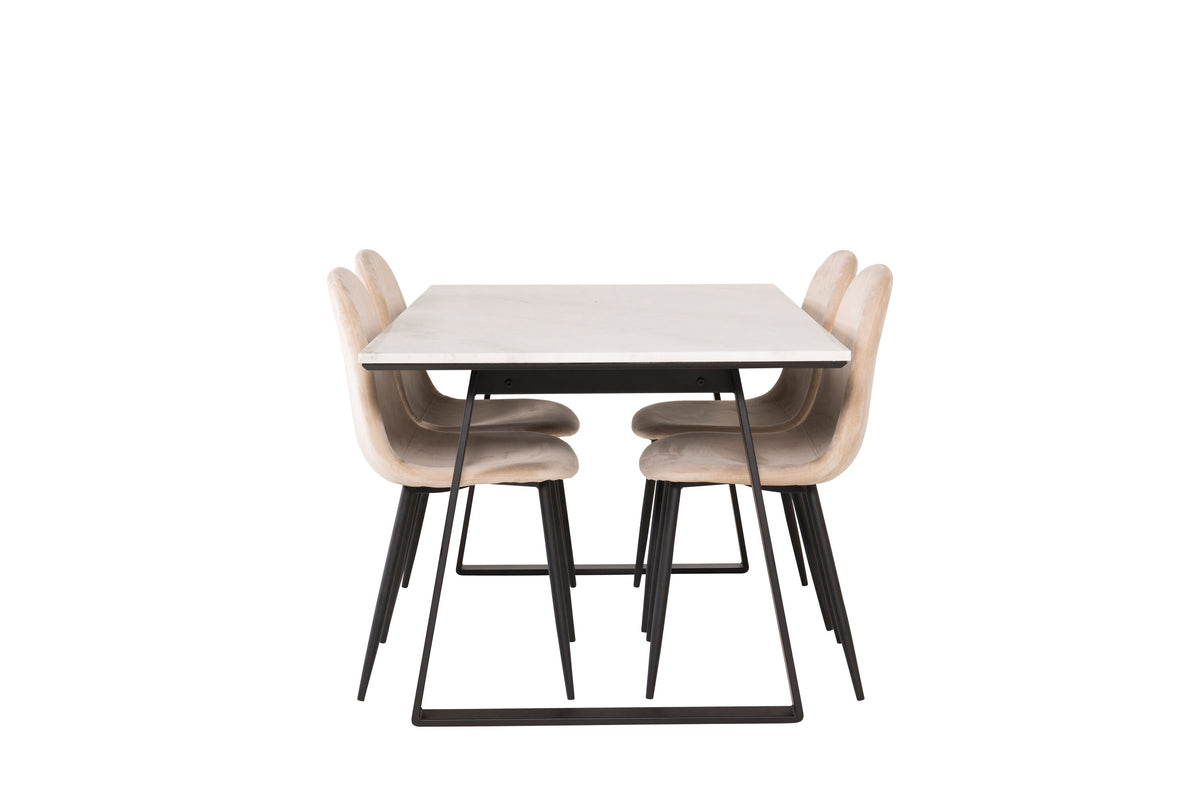 Estelle Matbord med Polar Stolarna – Bord: 74,5x140x90 Stol: 53,3x88x42,5