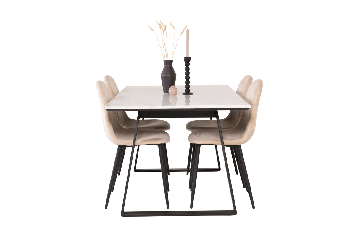 Estelle Matbord med Polar Stolarna – Bord: 74,5x140x90 Stol: 53,3x88x42,5
