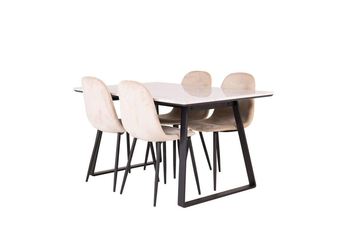 Estelle Matbord med Polar Stolarna – Bord: 74,5x140x90 Stol: 53,3x88x42,5