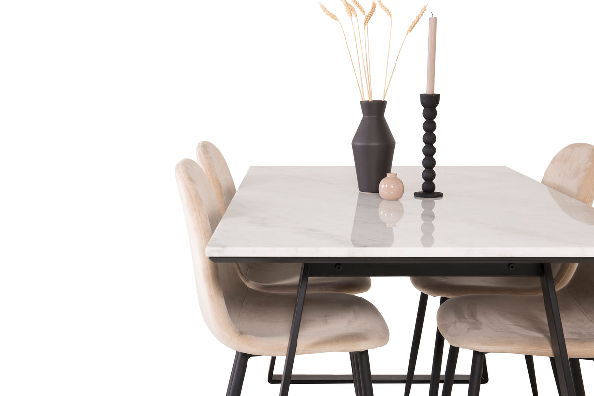 Estelle Matbord med Polar Stolarna – Bord: 74,5x140x90 Stol: 53,3x88x42,5