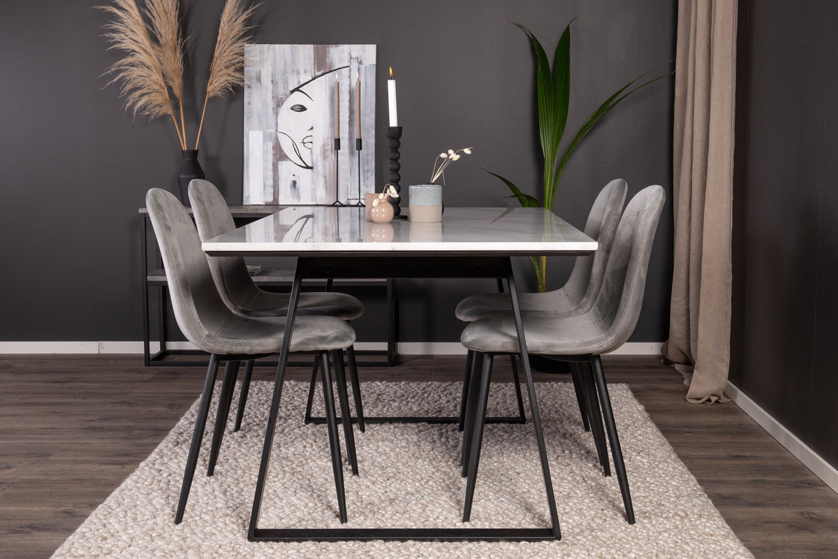Estelle Matbord med Polar Stolarna – Bord: 74,5x140x90 Stol: 53,3x88x42,5