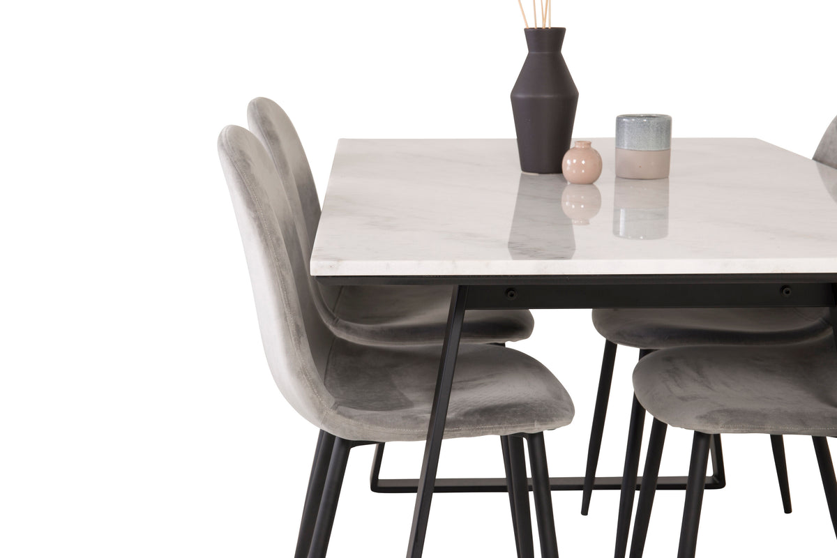 Estelle Matbord med Polar Stolarna – Bord: 74,5x140x90 Stol: 53,3x88x42,5