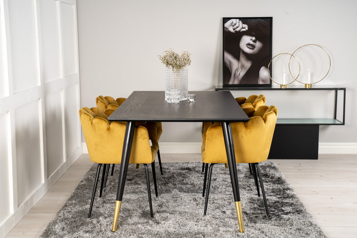 Dipp Matbord med Limhamn Stolarna – Bord: 75x180x90 Stol: 54x76,56x61