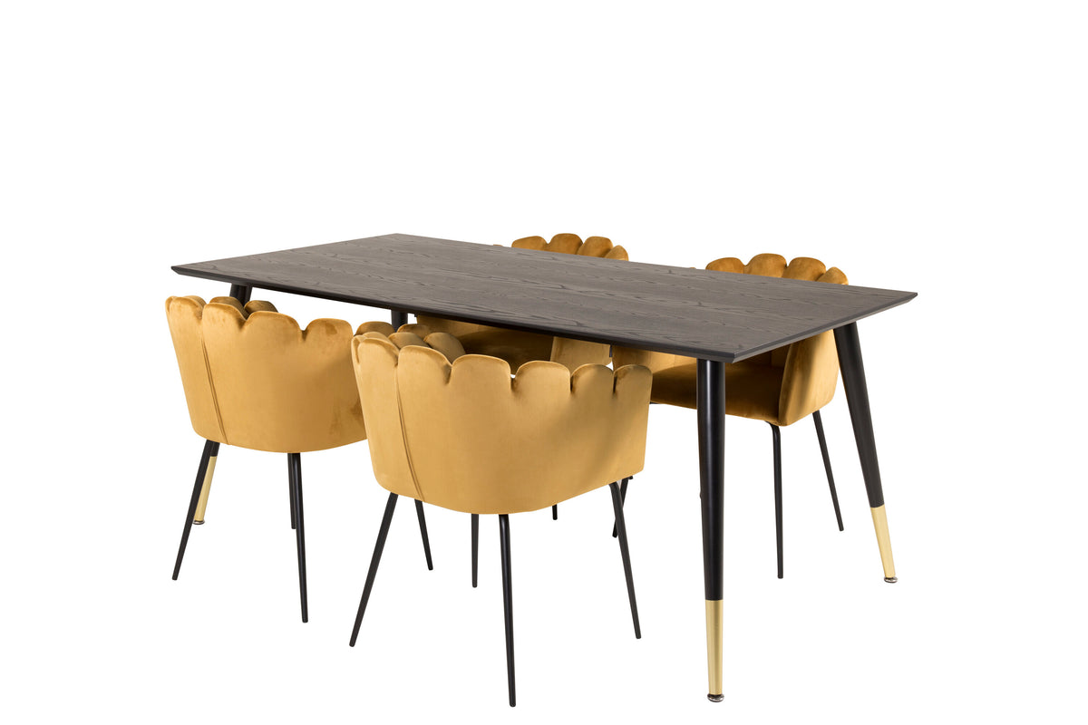 Dipp Matbord med Limhamn Stolarna – Bord: 75x180x90 Stol: 54x76,56x61