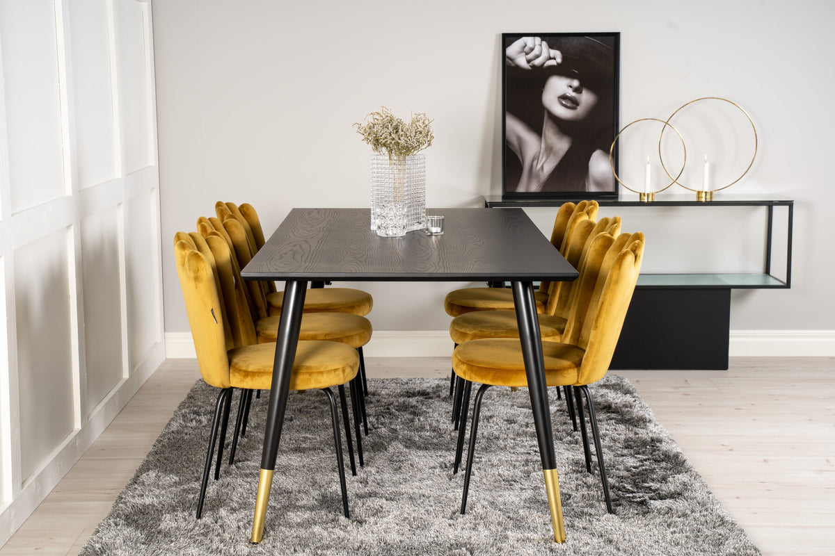 Dipp Matbord med Limhamn Stolarna – Bord: 75x180x90 Stol: 54x82,5x44,5