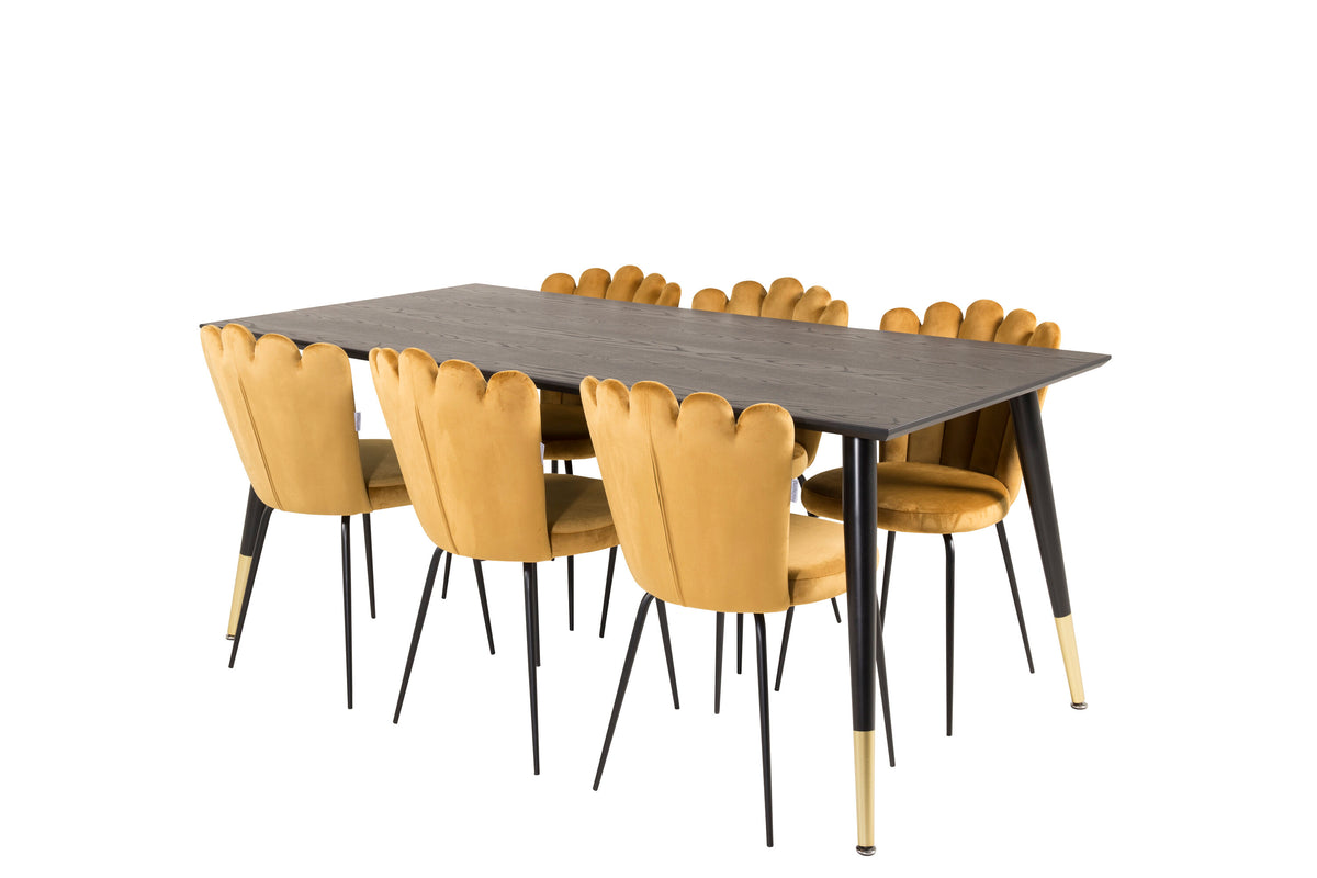 Dipp Matbord med Limhamn Stolarna – Bord: 75x180x90 Stol: 54x82,5x44,5
