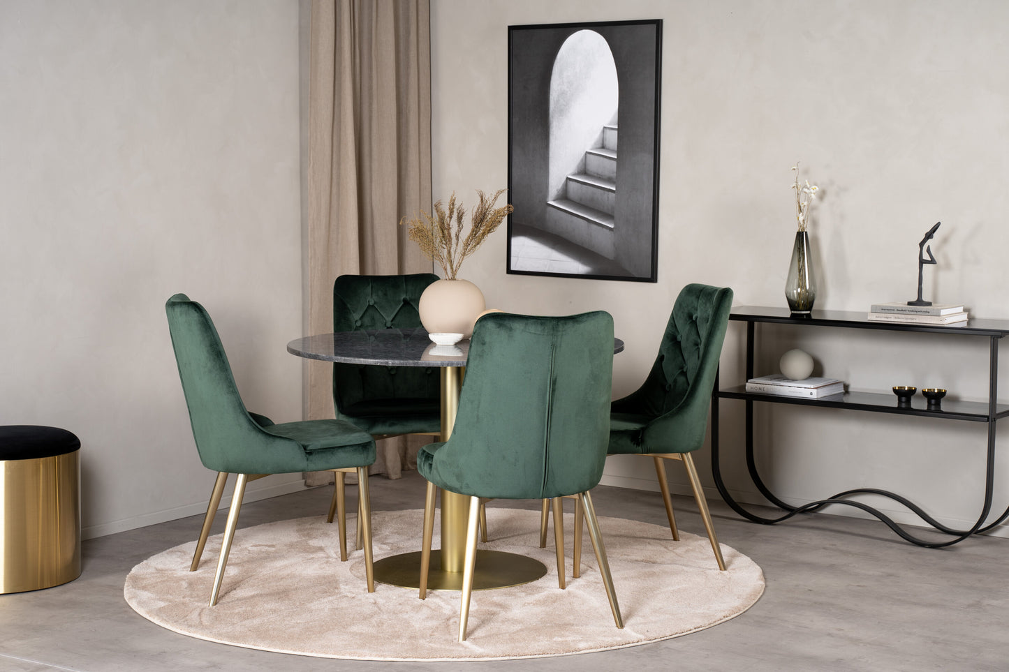 Estelle Matbord med Velvet Deluxe Stolarna Matgrupp