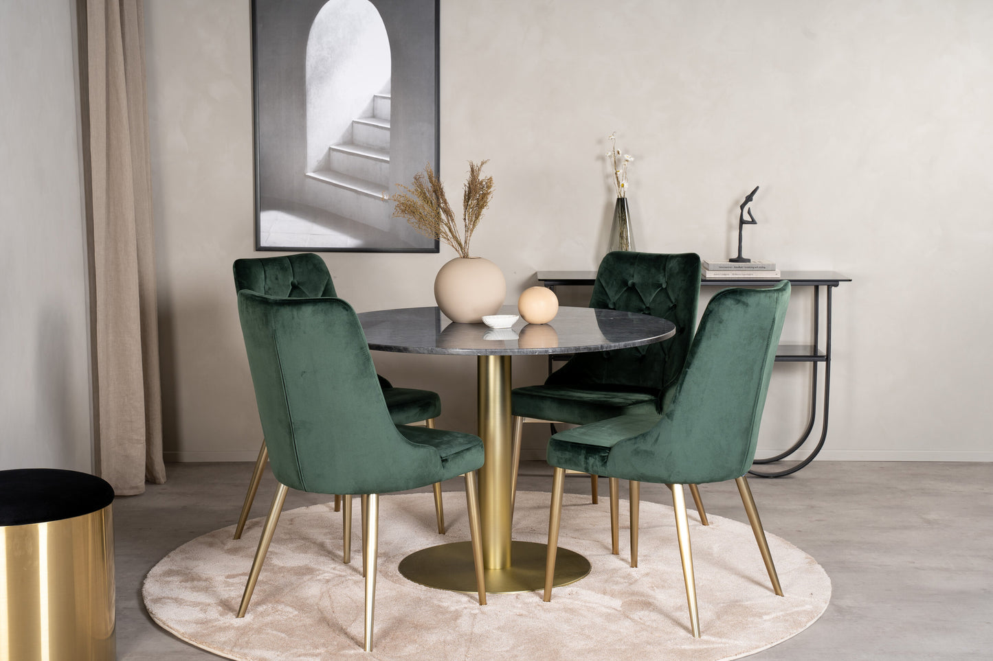 Estelle Matbord med Velvet Deluxe Stolarna Matgrupp