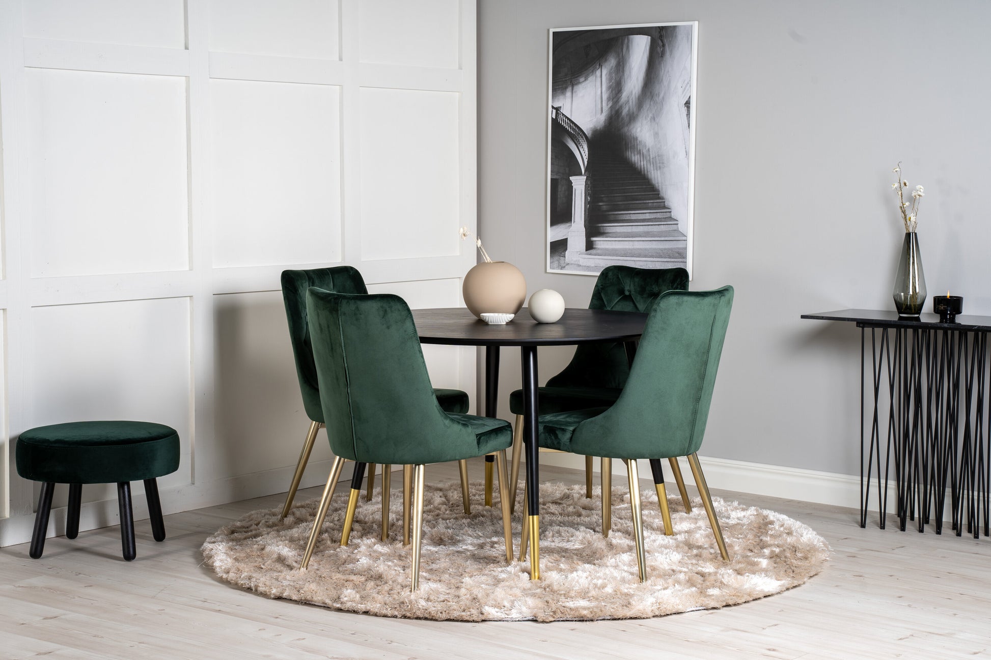 Dipp Matbord med Velvet Deluxe Stolarna Matgrupp