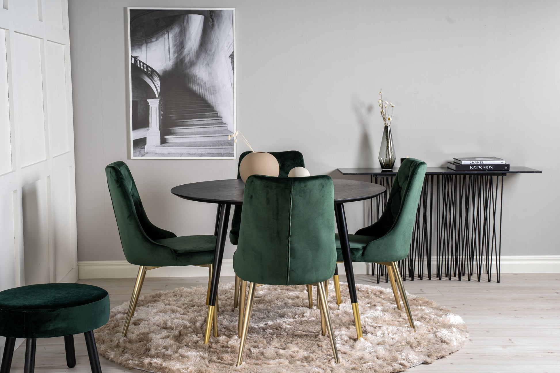 Dipp Matbord med Velvet Deluxe Stolarna Matgrupp
