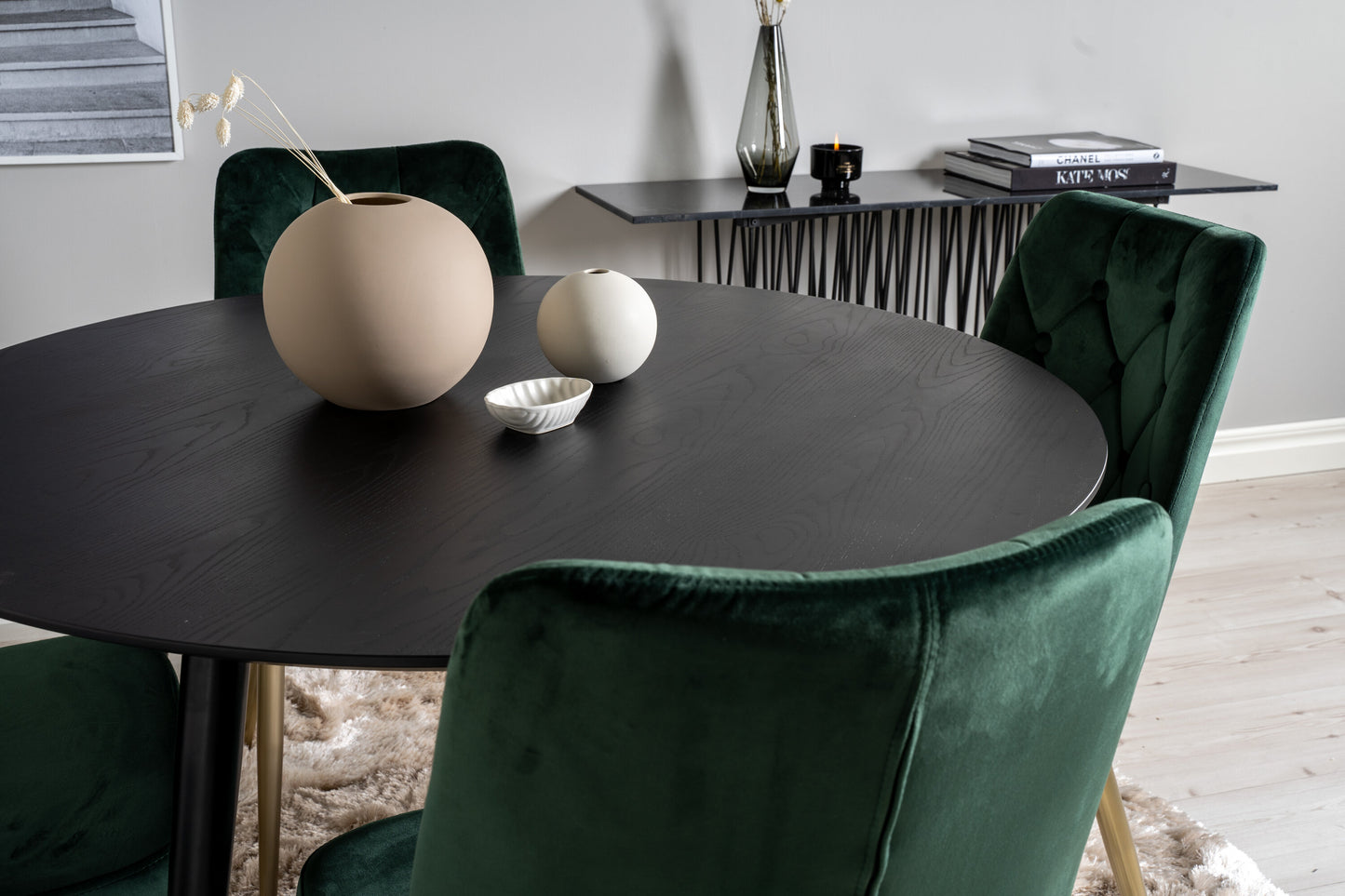 Dipp Matbord med Velvet Deluxe Stolarna Matgrupp