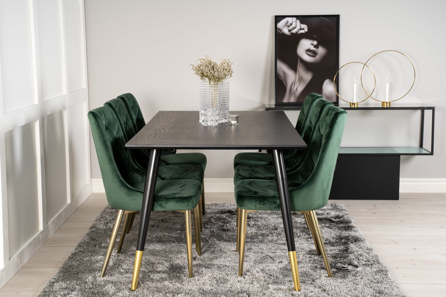 Dipp Matbord med Velvet Deluxe Stolarna Matgrupp