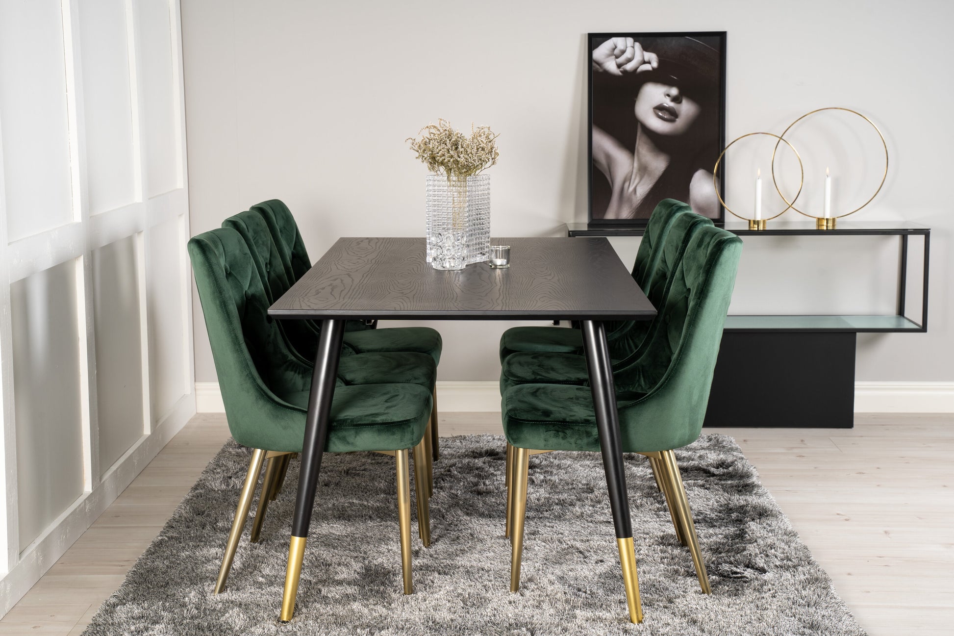 Dipp Matbord med Velvet Deluxe Stolarna Matgrupp