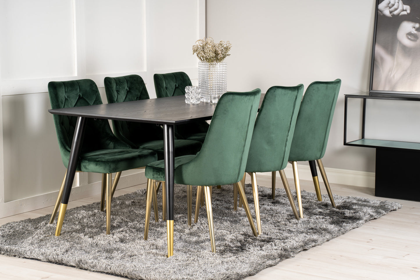 Dipp Matbord med Velvet Deluxe Stolarna Matgrupp