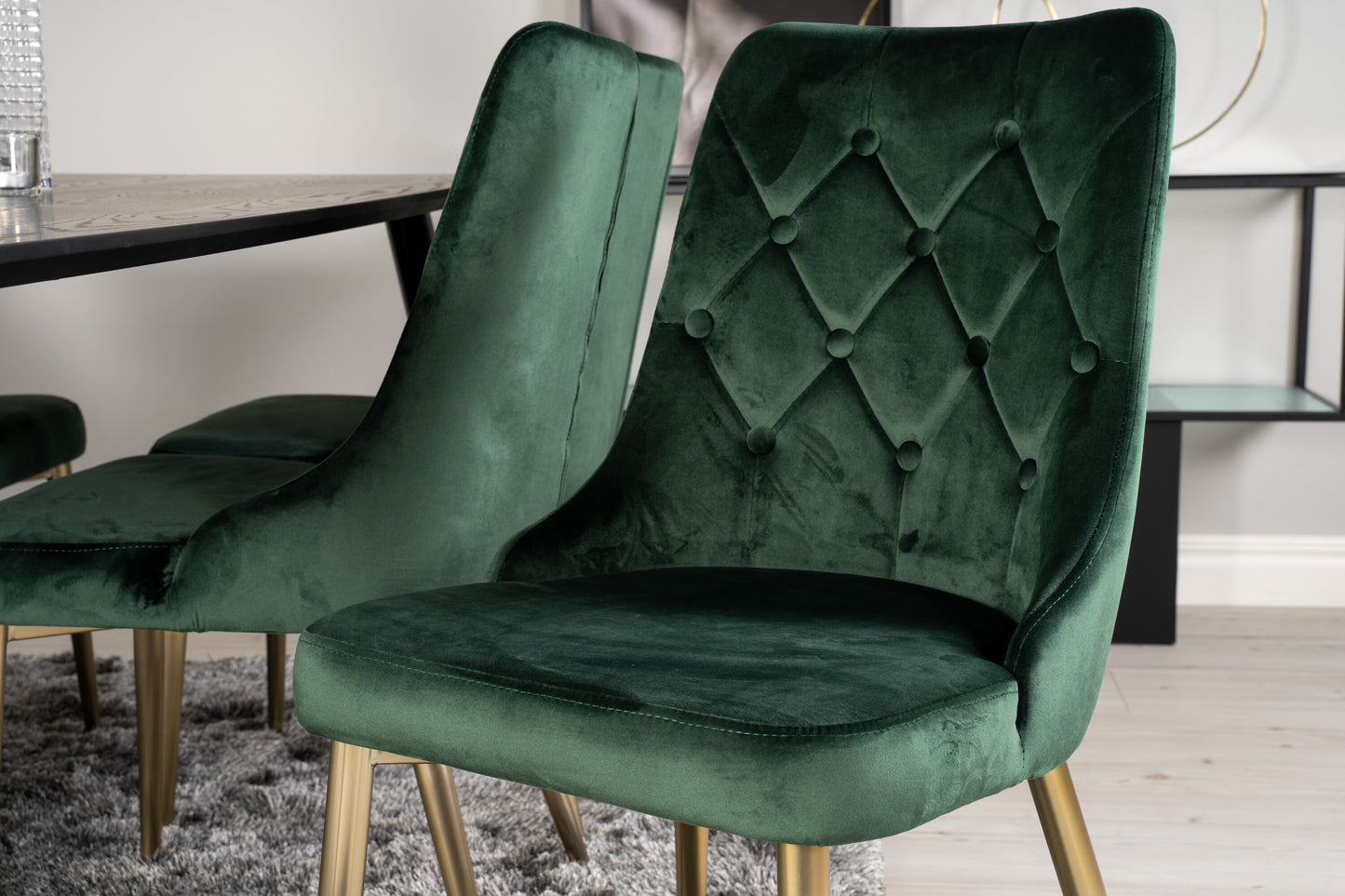 Dipp Matbord med Velvet Deluxe Stolarna Matgrupp