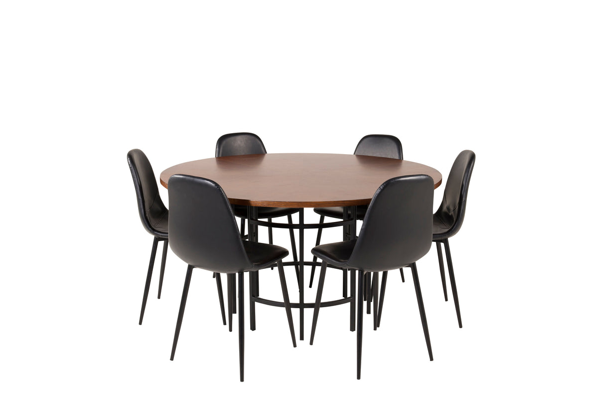 Copenhagen Matbord med Polar Stolarna – Bord: ⌀140 Stol: 43x85,3x43,5