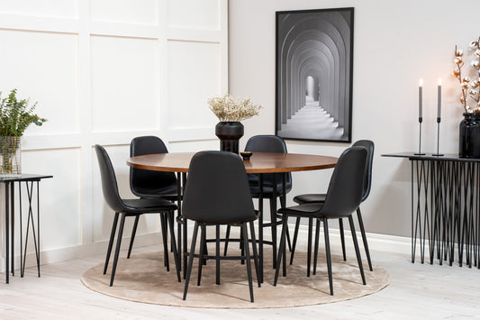 Copenhagen Matbord med Polar Stolarna – Bord: ⌀140 Stol: 43x85,3x43,5