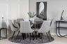 Copenhagen Matbord med Velvet Deluxe Stolarna – Bord: ⌀140 Stol: 66x88,5x50