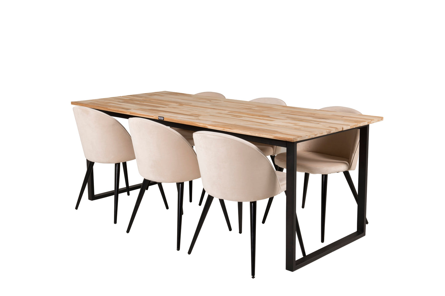Cirebon Matbord med Velvet Stolarna Matgrupp