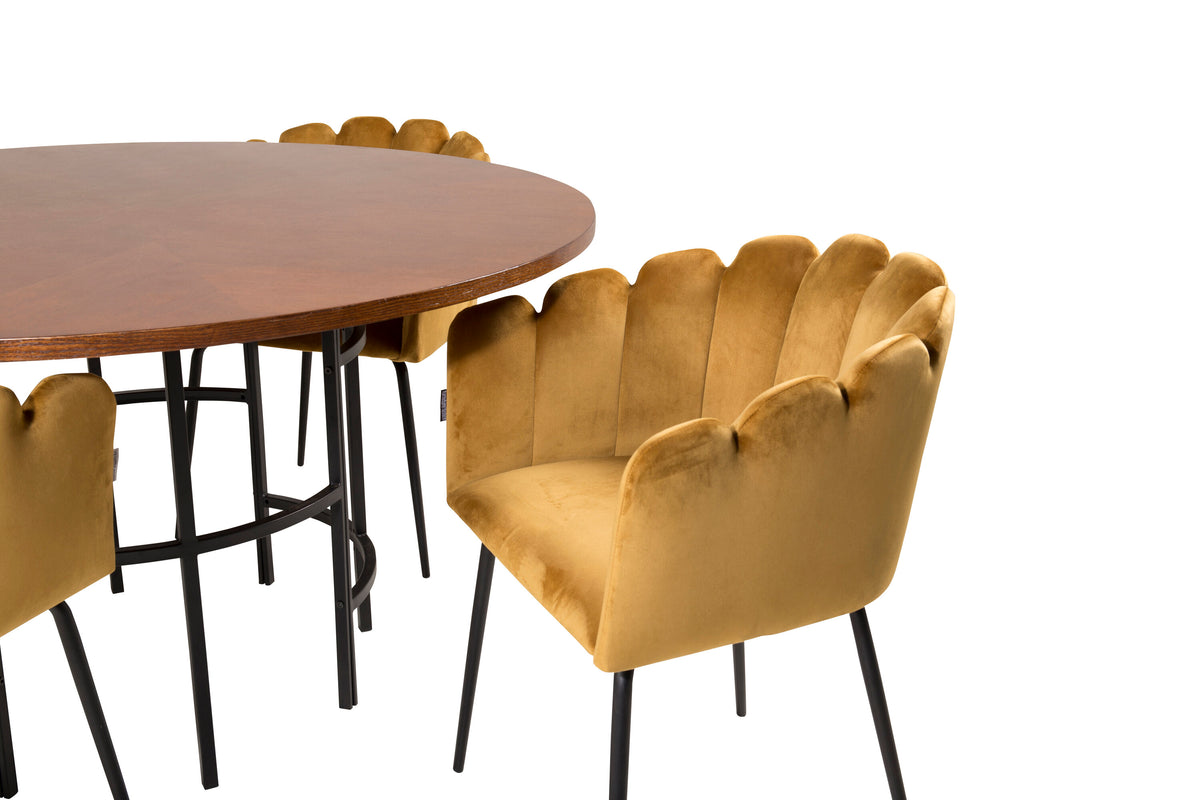 Copenhagen Matbord med Limhamn Stolarna – Bord: ⌀140 Stol: 54x76,56x61
