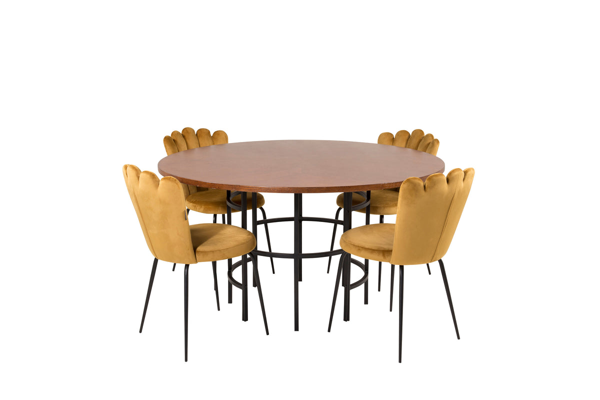Copenhagen Matbord med Limhamn Stolarna – Bord: ⌀140 Stol: 54x82,5x44,5
