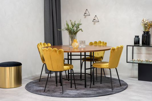 Copenhagen Matbord med Limhamn Stolarna – Bord: ⌀140 Stol: 54x82,5x44,5